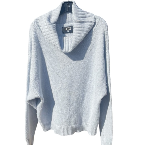 UGG Lylah Slouchy Rollneck Sweater Metallic, Fall, Winter, Cozy, Light Blue, L - Picture 9 of 10